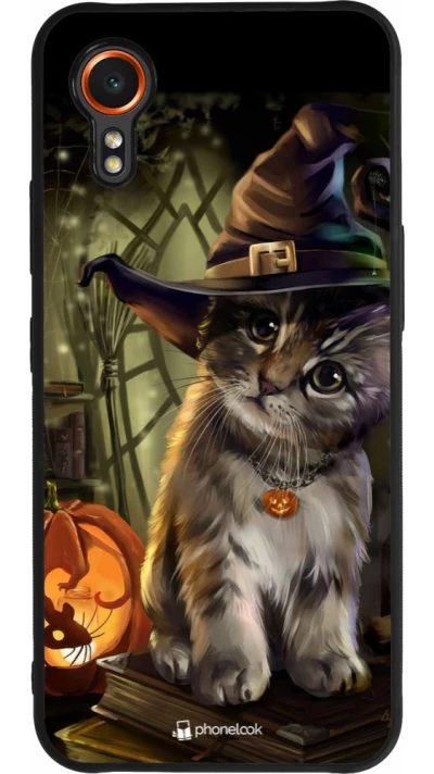 Samsung Galaxy XCover 7 Case Hülle - Silikon schwarz Halloween 21 Witch cat