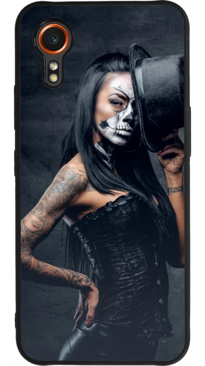 Samsung Galaxy XCover 7 Case Hülle - Silikon schwarz Halloween 22 Tattooed Girl