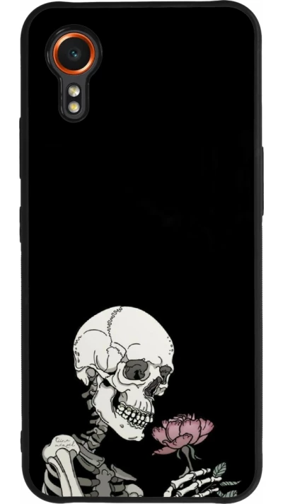 Samsung Galaxy XCover 7 Case Hülle - Silikon schwarz Halloween 2023 rose and skeleton