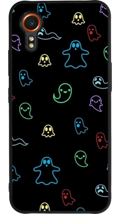 Samsung Galaxy XCover 7 Case Hülle - Silikon schwarz Halloween 2024 colorful ghosts