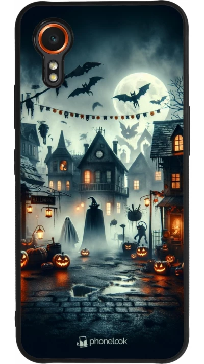 Samsung Galaxy XCover 7 Case Hülle - Silikon schwarz Halloween Spukstadt