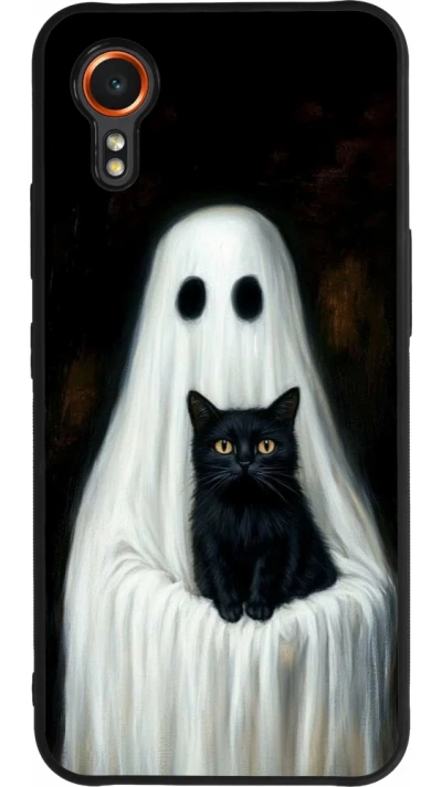 Samsung Galaxy XCover 7 Case Hülle - Silikon schwarz Halloween 2025 Ghost with black cat