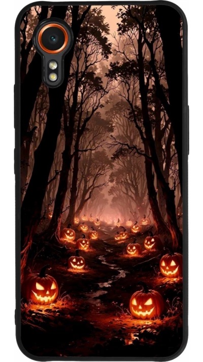 Samsung Galaxy XCover 7 Case Hülle - Silikon schwarz Halloween 2025 Road of Terrifying Pumpkins