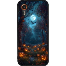 Coque Samsung Galaxy XCover 7 - Silicone rigide noir Halloween 2026 Road of Pumpkins