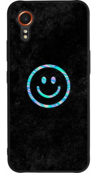 Samsung Galaxy XCover 7 Case Hülle - Silikon schwarz Happy smiley irisirt