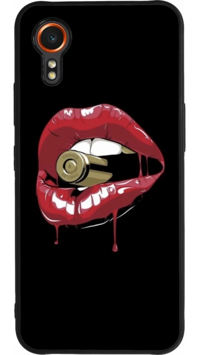 Samsung Galaxy XCover 7 Case Hülle - Silikon schwarz Lips bullet