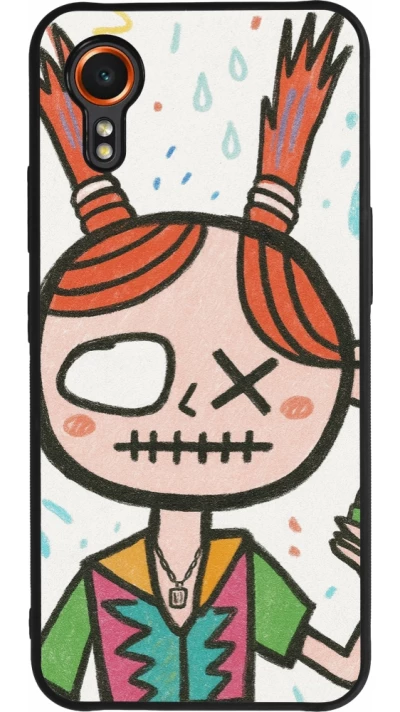 Samsung Galaxy XCover 7 Case Hülle - Silikon schwarz Little Girl Sketch