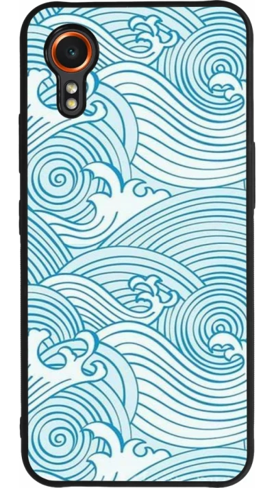 Samsung Galaxy XCover 7 Case Hülle - Silikon schwarz Ocean Waves