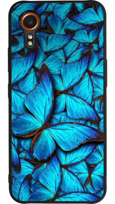 Samsung Galaxy XCover 7 Case Hülle - Silikon schwarz Papillon bleu