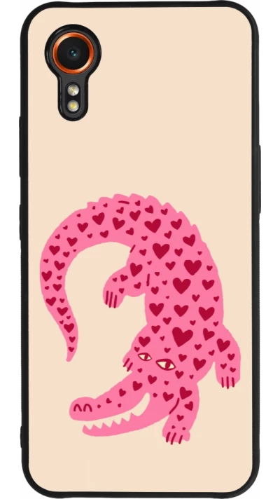 Samsung Galaxy XCover 7 Case Hülle - Silikon schwarz Pink crocodile 2026