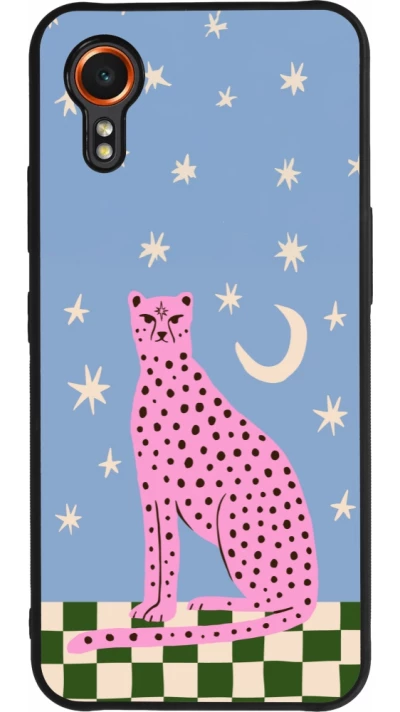 Samsung Galaxy XCover 7 Case Hülle - Silikon schwarz Pink leopard with stars 2026