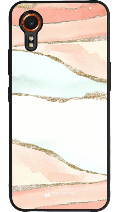 Coque Samsung Galaxy XCover 7 - Silicone rigide noir Shimmering Orange