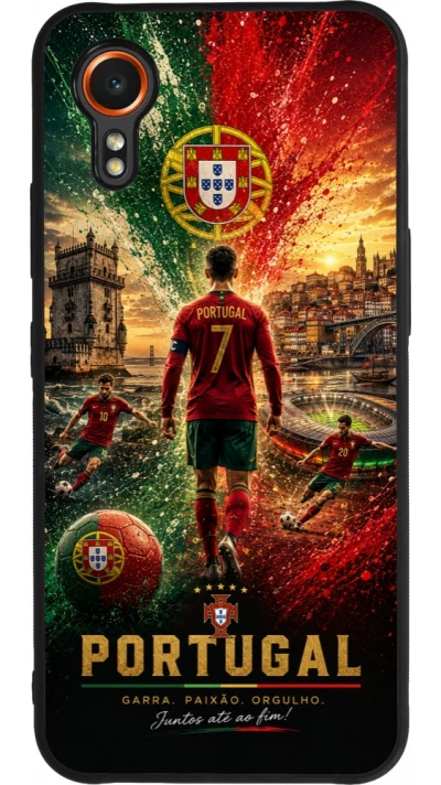 Samsung Galaxy XCover 7 Case Hülle - Silikon schwarz Fussball Portugal splash 2026