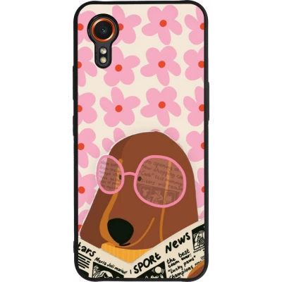 Coque Samsung Galaxy XCover 7 - Silicone rigide noir Dog with newspaper Spring 2026