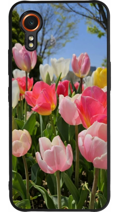 Samsung Galaxy XCover 7 Case Hülle - Silikon schwarz Tulips Spring 2026