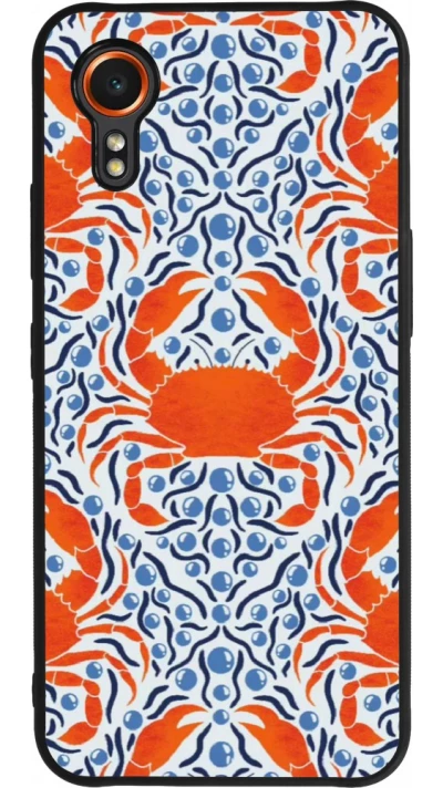 Coque Samsung Galaxy XCover 7 - Silicone rigide noir Crabs and pearls Summer 2026