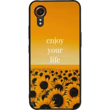 Coque Samsung Galaxy XCover 7 - Silicone rigide noir Summer 2026 Enjoy your life