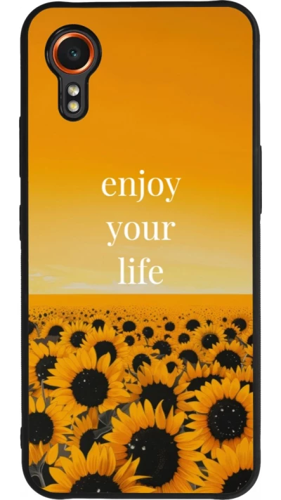 Samsung Galaxy XCover 7 Case Hülle - Silikon schwarz Summer 2026 Enjoy your life