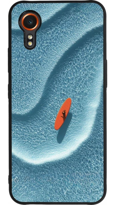 Coque Samsung Galaxy XCover 7 - Silicone rigide noir Orange surf Summer 2026