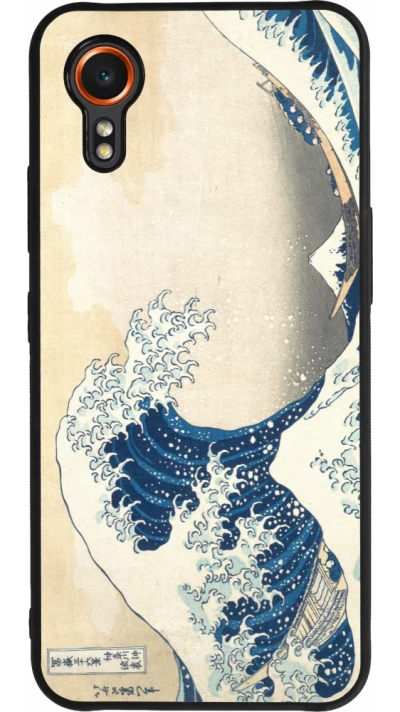 Samsung Galaxy XCover 7 Case Hülle - Silikon schwarz Kunstbild - Die große Welle vor Kanagawa - Hokusai