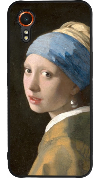Samsung Galaxy XCover 7 Case Hülle - Silikon schwarz Kunstbild - Das Mädchen mit dem Perlenohrring - Jan Vermeer