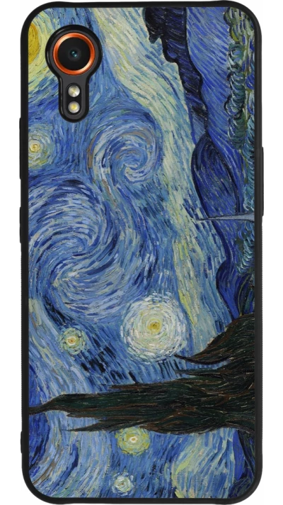 Samsung Galaxy XCover 7 Case Hülle - Silikon schwarz Kunstbild - Sternennacht - Van Gogh