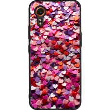 Samsung Galaxy XCover 7 Case Hülle - Silikon schwarz Valentin 2025 Konfetti