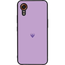 Coque Samsung Galaxy XCover 7 - Silicone rigide noir Valentine 2023 purpule single heart