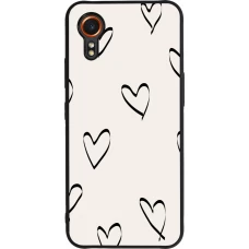 Samsung Galaxy XCover 7 Case Hülle - Silikon schwarz Valentine 2023 minimalist hearts