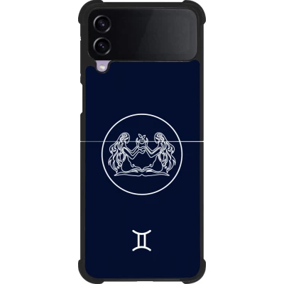 Coque Samsung Galaxy Z Flip3 5G - Silicone rigide noir Astrologie Gémeaux