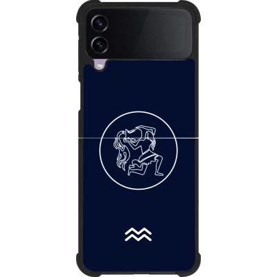Coque Samsung Galaxy Z Flip3 5G - Silicone rigide noir Astrologie Verseau