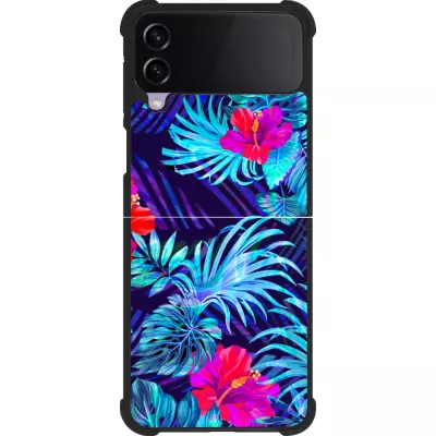 Coque Samsung Galaxy Z Flip3 5G - Silicone rigide noir Blue Forest