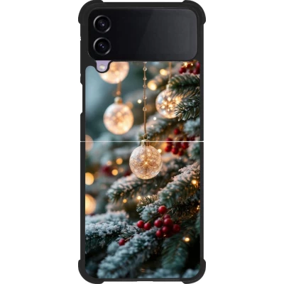 Coque Samsung Galaxy Z Flip3 5G - Silicone rigide noir Christmas 25 Xmas Decorated Tree