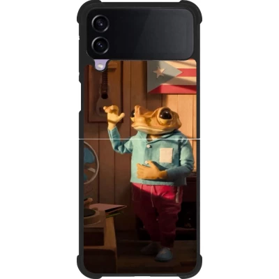 Coque Samsung Galaxy Z Flip3 5G - Silicone rigide noir Dancing frog DTMF