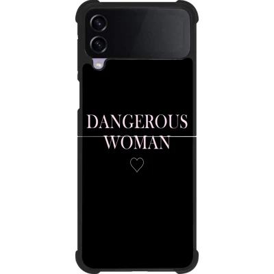 Coque Samsung Galaxy Z Flip3 5G - Silicone rigide noir Dangerous woman