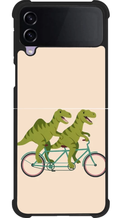 Coque Samsung Galaxy Z Flip3 5G - Silicone rigide noir Dinosaurs on bikes 2026
