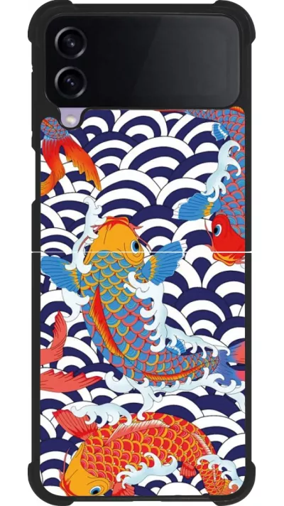 Coque Samsung Galaxy Z Flip3 5G - Silicone rigide noir Easter 2023 japanese fish