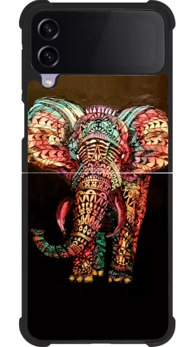 Coque Samsung Galaxy Z Flip3 5G - Silicone rigide noir Elephant 02