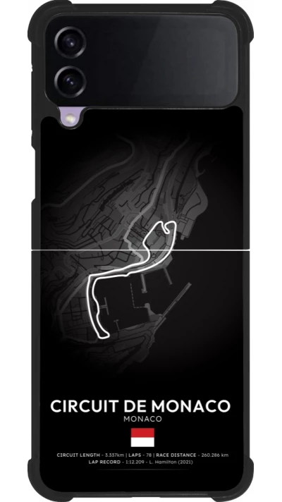 Coque Samsung Galaxy Z Flip3 5G - Silicone rigide noir F1 Track 2025 Monaco