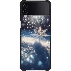 Samsung Galaxy Z Flip3 5G Case Hülle - Silikon schwarz Schneeflocke Solar Glanz