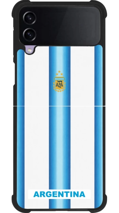 Coque Samsung Galaxy Z Flip3 5G - Silicone rigide noir Maillot de football Argentine 2026 personnalisable