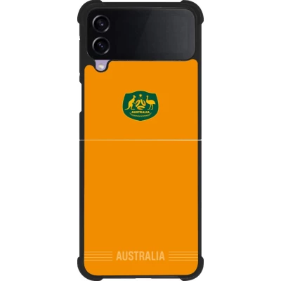 Coque Samsung Galaxy Z Flip3 5G - Silicone rigide noir Maillot de football Australie 2026 personnalisable