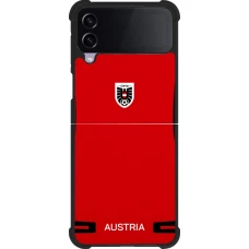 Coque Samsung Galaxy Z Flip3 5G - Silicone rigide noir Maillot de football Autriche 2026 personnalisable