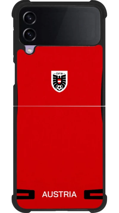 Coque Samsung Galaxy Z Flip3 5G - Silicone rigide noir Maillot de football Autriche 2026 personnalisable