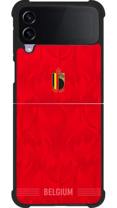 Coque Samsung Galaxy Z Flip3 5G - Silicone rigide noir Maillot de football Belgique 2026 personnalisable