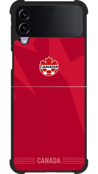 Coque Samsung Galaxy Z Flip3 5G - Silicone rigide noir Maillot de football Canada 2026 personnalisable