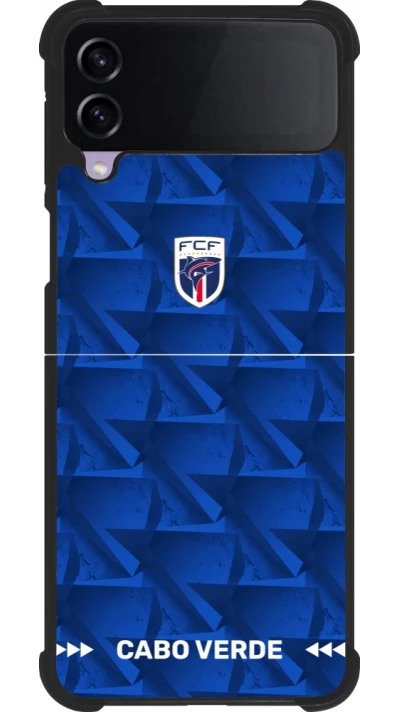 Coque Samsung Galaxy Z Flip3 5G - Silicone rigide noir Maillot de football Cap-Vert 2026 personnalisable