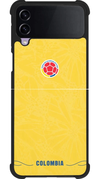 Coque Samsung Galaxy Z Flip3 5G - Silicone rigide noir Maillot de football Colombie 2026 personnalisable