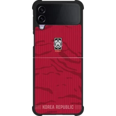 Coque Samsung Galaxy Z Flip3 5G - Silicone rigide noir Maillot de football Corée du Sud 2026 personnalisable
