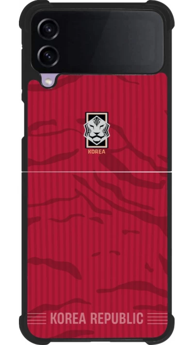 Coque Samsung Galaxy Z Flip3 5G - Silicone rigide noir Maillot de football Corée du Sud 2026 personnalisable